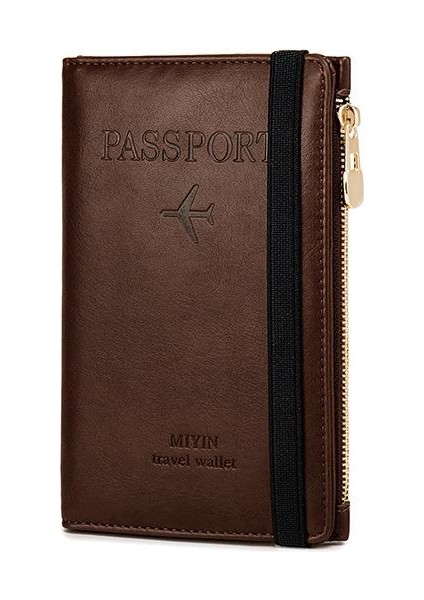 Pasaport Kılıfı Pu Deri Seyahat Belgesi Kredi Kartı Pasaport Tutucu Kılıf Cüzdan Cüzdan Çanta Unisex (Yurt Dışından)