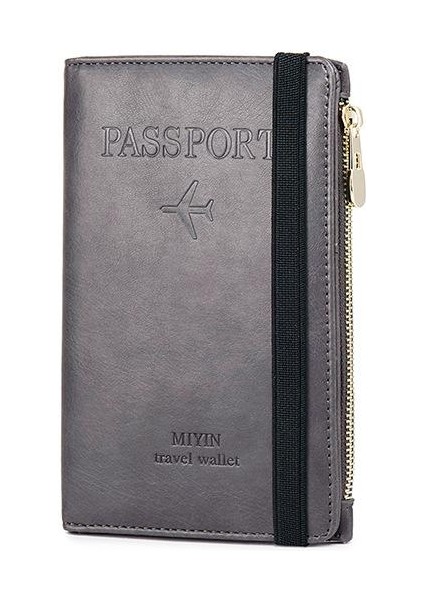 Pasaport Kılıfı Pu Deri Seyahat Belgesi Kredi Kartı Pasaport Tutucu Kılıf Cüzdan Cüzdan Çanta Unisex (Yurt Dışından)