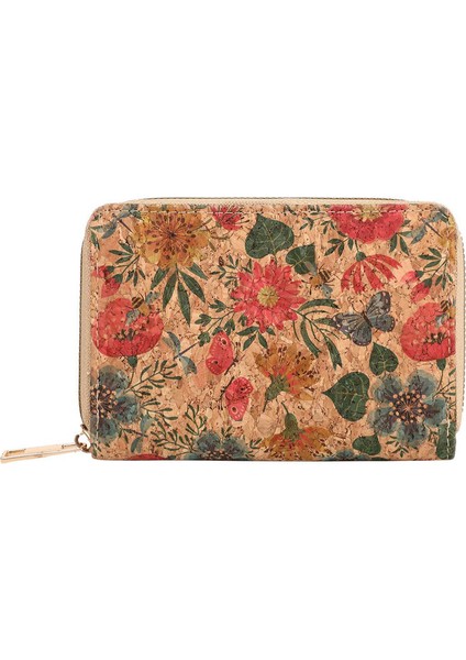 Çok Fonksiyonlu Fermuarlı Edebi Retro Ahşap Tahıl Kısa Cüzdan, Kadın Cüzdanı Için Taşınabilir Kart Çantası (Yurt Dışından)