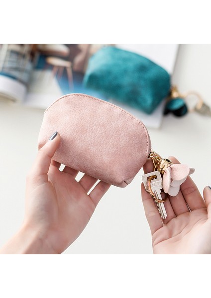 Petal Püskül Kolye Mini Bozuk Para Cüzdanı Pu Parlak Izgara Küçük Cüzdan Kadın Küçük Bozuk Para Cüzdanı Yaratıcı Kart Paketi (Yurt Dışından)