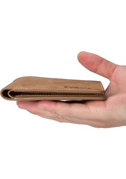 Erkekler Kısa Bifold Suni Deri Masculina Kredi Kımlık Kartı Tutucu Cüzdan Billfold Çanta Debriyaj Katı Hombre Iş Ince (Yurt Dışından)
