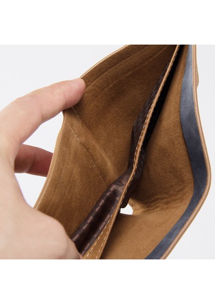 Erkekler Kısa Bifold Suni Deri Masculina Kredi Kımlık Kartı Tutucu Cüzdan Billfold Çanta Debriyaj Katı Hombre Iş Ince (Yurt Dışından)