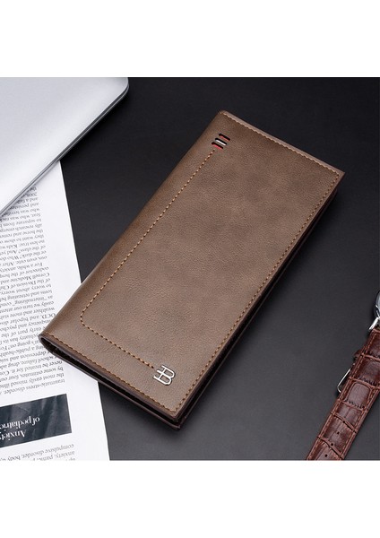 Moda Erkek Uzun Cep Telefonu Çantası Iş Pu Çok Fonksiyonlu Yüksek Kapasiteli Fermuar Cüzdan (Yurt Dışından) fiyatları