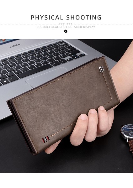 Moda Erkek Uzun Cep Telefonu Çantası Iş Pu Çok Fonksiyonlu Yüksek Kapasiteli Fermuar Cüzdan (Yurt Dışından) modelleri