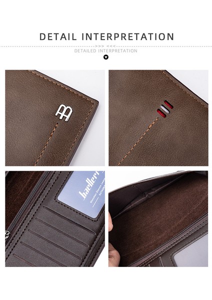 Moda Erkek Uzun Cep Telefonu Çantası Iş Pu Çok Fonksiyonlu Yüksek Kapasiteli Fermuar Cüzdan (Yurt Dışından) indirimleri