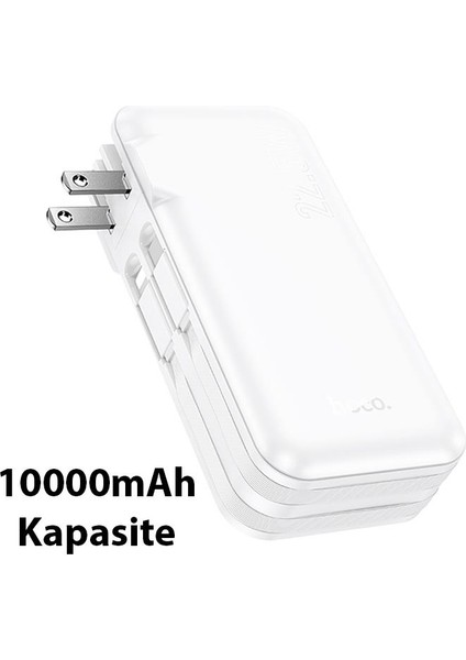Dahili Type-C Kablolu ve Iphone Kablolu 22.5W 10000 Mah Powerbank ve Priz Girişli Şarj Cihazı fırsatları