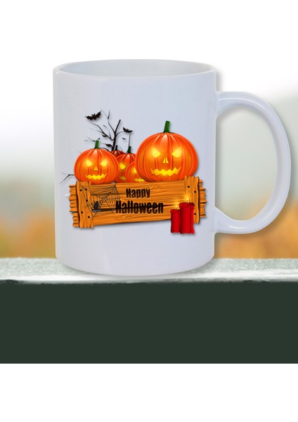 Happy Halloween Pumpkin Baskılı Hediye Kupa Bardak-Çay-Kahve-Arkadaş-Doğum Günü-Cadılar Bayramı
