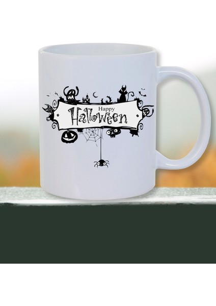 Halloween Happy Halloween Baskılı Hediye Kupa Bardak-Çay-Kahve-Arkadaş-Doğum Günü-Cadılar Bayramı