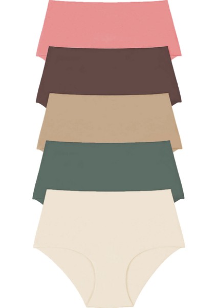 5li Kadın Iz Yapmaz Yüksek Bel Lazer Kesim Külot