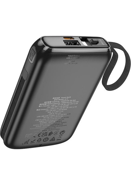 Dijital Göstergeli Dahili Type-C Kablolu ve Iphone Kablolu 30W 10000 Mah Powerbank Şarj Cihazı fırsatları