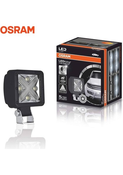 12V-24V Off-Road LED Çalışma Lambası 20W 6000K 1250 Lümen (80*85 Mm)