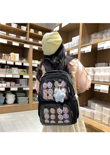Moda Genç Sırt Çantası Lise Kız Erkek Okul Çantası Naylon Siyah Sırt Çantası Kadın Dizüstü Bilgisayar (Yurt Dışından) fiyatları