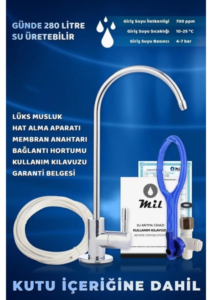 Mil Su Arıtma Cihazı 13 Aşamalı Multimineral Ve Detoks Filtreli 8 Lt Çelik Tanklı (DNP13-M-S)