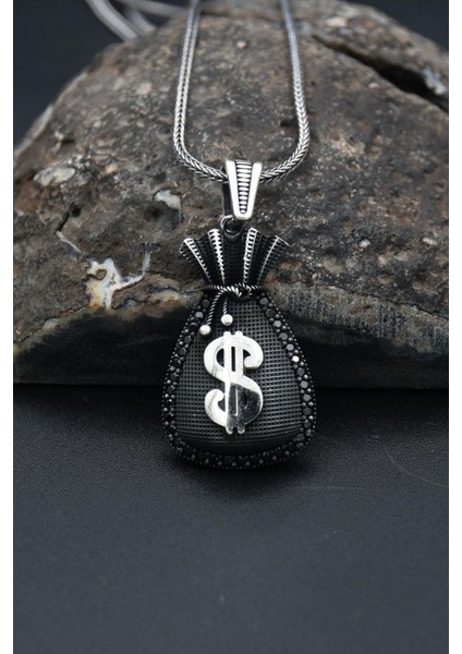 Gümüş Dolar Desenli 925 Ayar Gümüş Kolye Zincir modelleri