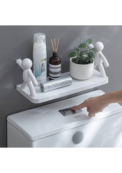 Yapışkanlı Çok Amaçlı Raf Banyo ve Mutfak Tarz Baharatlık Rafı, Duvara Monte Organizer Düzenleyici, Rambo Raf