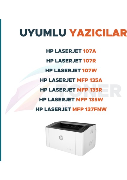 Toner Print Hp Muadil 106A W1106A Xxl Çipli 4K Kapasite/ 107A / 107W / Mfp 135W / Mfp 137FNW Toner