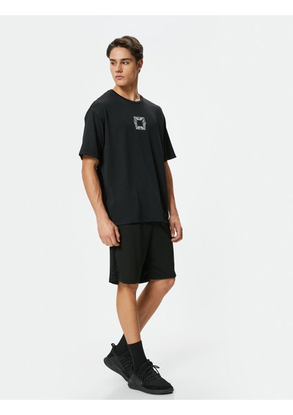 Spor Tişört Slogan Baskılı Bisiklet Yaka Kısa Kollu fiyatları