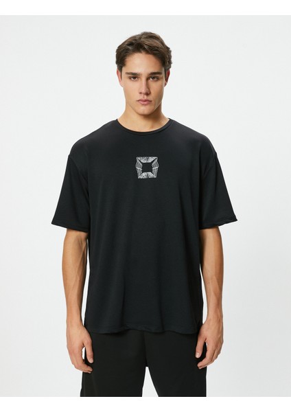 Spor Tişört Slogan Baskılı Bisiklet Yaka Kısa Kollu modelleri