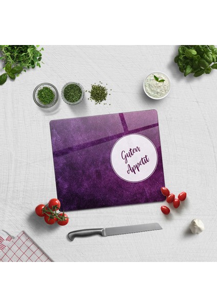 Guten Appetit | Mor Doku | Cam Kesme Tahtası - Cam Kesme Tablası | 29cm x 34cm fiyatları