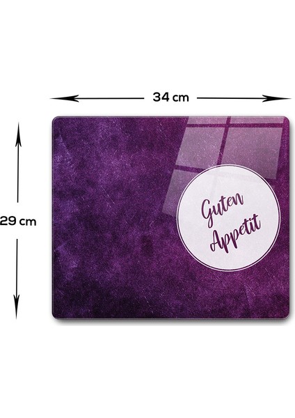 Guten Appetit | Mor Doku | Cam Kesme Tahtası - Cam Kesme Tablası | 29cm x 34cm modelleri