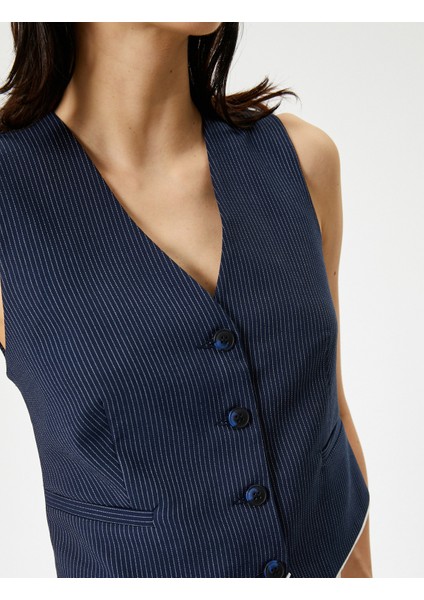 Yelek V Yaka Düğmeli Fleto Cepli indirimleri