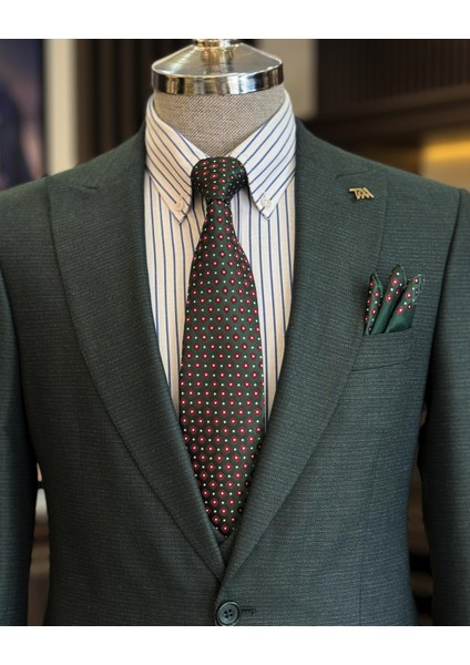 İtalyan stil slim fit ceket yelek pantolon takım elbise yeşil T10333 fiyatları