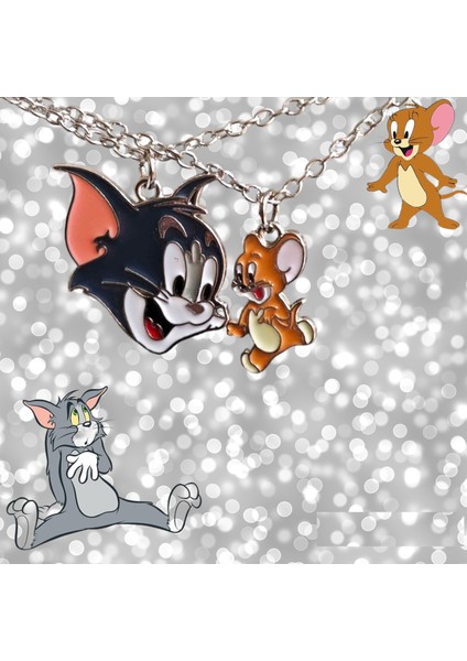 Tom ve Jerry 2'li Arkadaşlık, Dostluk, Sevgili, Çift Kolyesi Best Friends Kolye