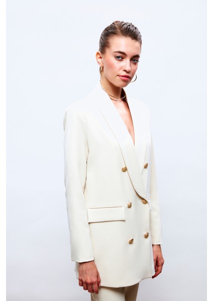 Düğme Detaylı Kruvaze Ceket - Taş fiyatları