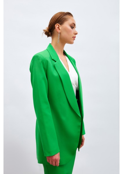 Klasik Yaka Uzun Ceket - Koyu Yeşil modelleri