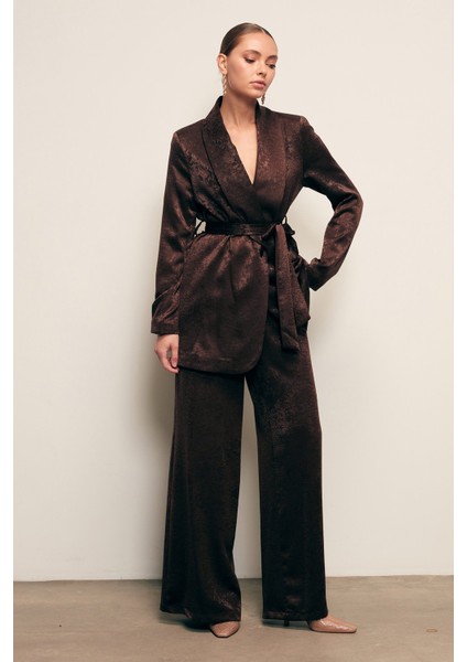 Kuşaklı Uzun Ceket - Kahve fiyatları