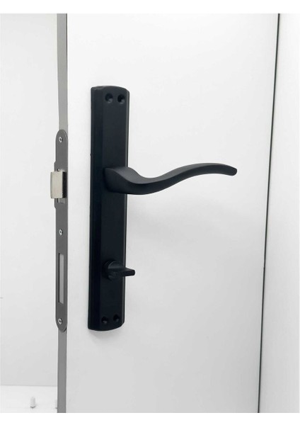 Trim Mat Siyah Lüx Aynalı Wc Banyo Kapı Kolu Sağ Basar 2 Takım