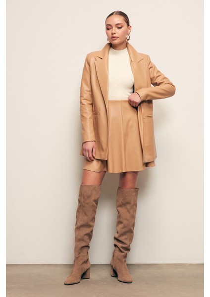 Mini Deri Etek - Camel fiyatları