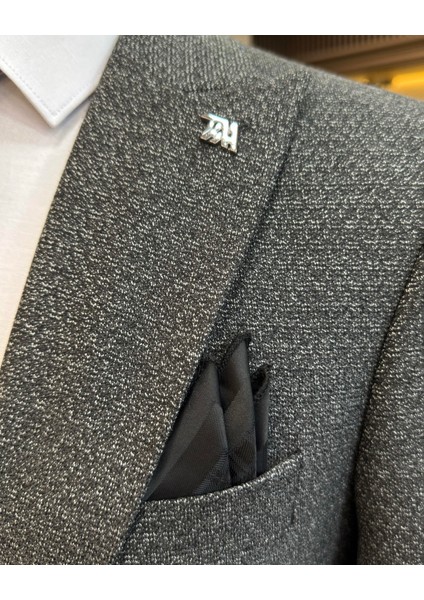 Italyan Stil Slim Fit Ceket Yelek Pantolon Takım Elbise Antrasit T10320 modelleri