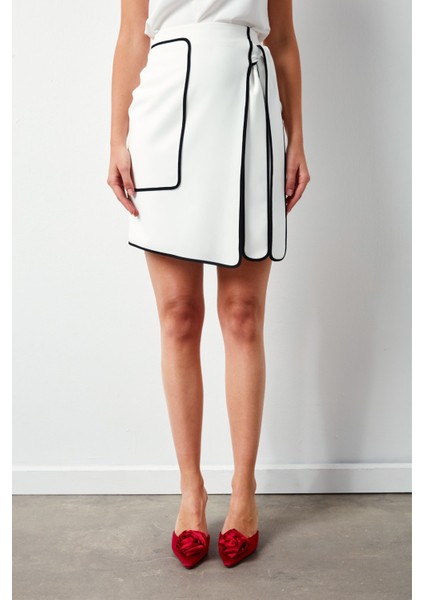 Detaylı Mini Etek - Ekru indirimleri