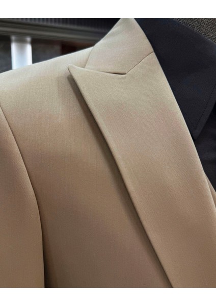 Italyan Stil Ceket Yelek Pantolon Takım Elbise Vizon T12006 indirimleri