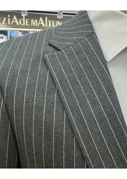 Italyan Stil 8 Drop Ceket Pantolon Takım Elbise Gri T10677 modelleri