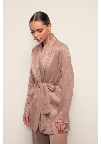 Kuşaklı Uzun Ceket - Vizon modelleri