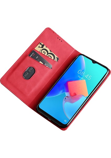 Tecno Spark 10 4g Cilt Dokunuşlu Pu Deri Kart Tutucu Standı Damla Korumalı Kapak (Yurt Dışından)