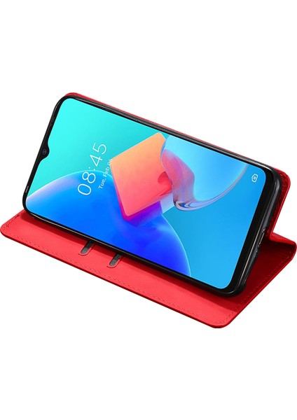 Tecno Spark 10 4g Cilt Dokunuşlu Pu Deri Kart Tutucu Standı Damla Korumalı Kapak (Yurt Dışından)