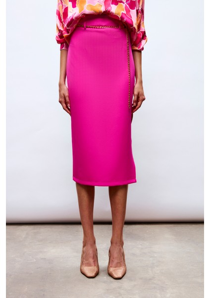 Zincir Kemerli Kalem Etek - Fuşya indirimleri