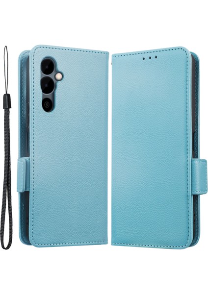 Tecno Pova Neo 2 Litchi Doku Cüzdan Pu Deri Darbeye Dayanıklı Flip Telefon Kılıfı ile Askı (Yurt Dışından)