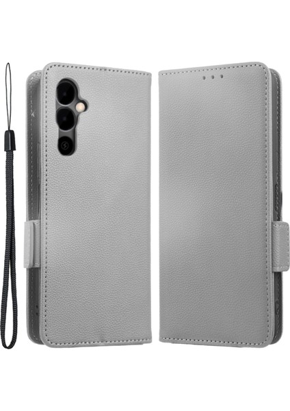 Tecno Pova Neo 2 Litchi Doku Cüzdan Pu Deri Darbeye Dayanıklı Flip Telefon Kılıfı ile Askı (Yurt Dışından)