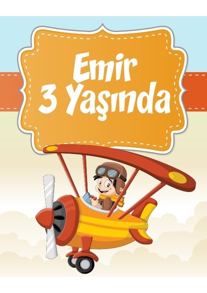 Uçak Temalı Doğum Günü Afişi-35 x 50 cm