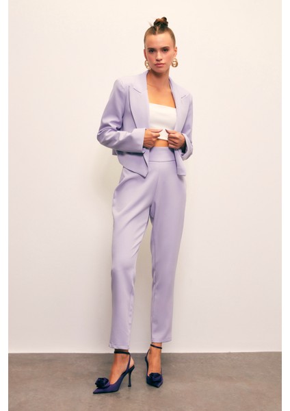 Korsaj Detaylı Pantolon - Lila modelleri