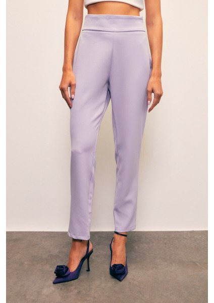Korsaj Detaylı Pantolon - Lila indirimleri