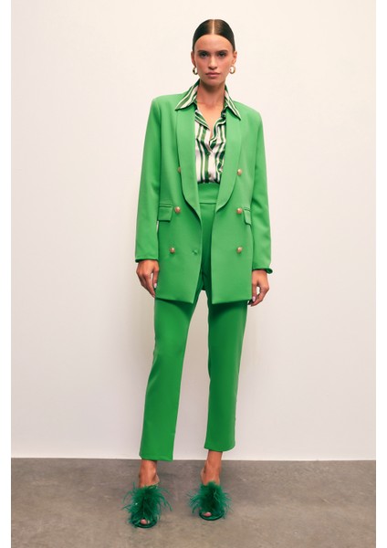 Korsaj Detaylı Pantolon - Yeşil modelleri