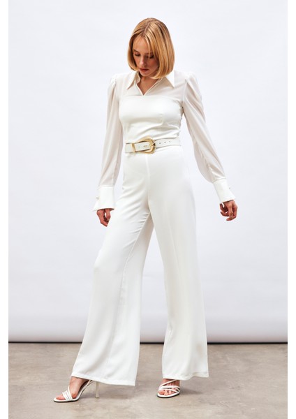 Salaş Krep Pantolon - Ekru