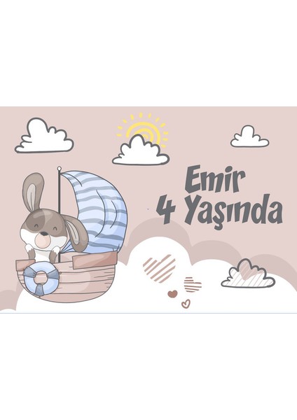 Sevimli Köpek Temalı Doğum Günü Afişi-35 x 50 cm