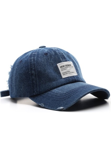 Yıkanmış Eskitilmiş Yama Denim Güneş Korumalı Beyzbol Şapkası (Yurt Dışından)