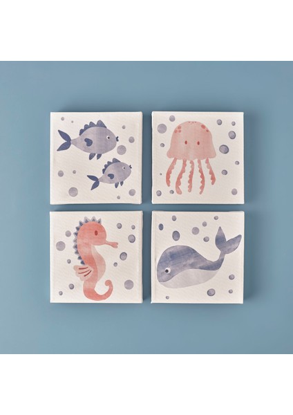 Bella Maison Marine Seahorse Kanvas Tablo (20X20 Cm)